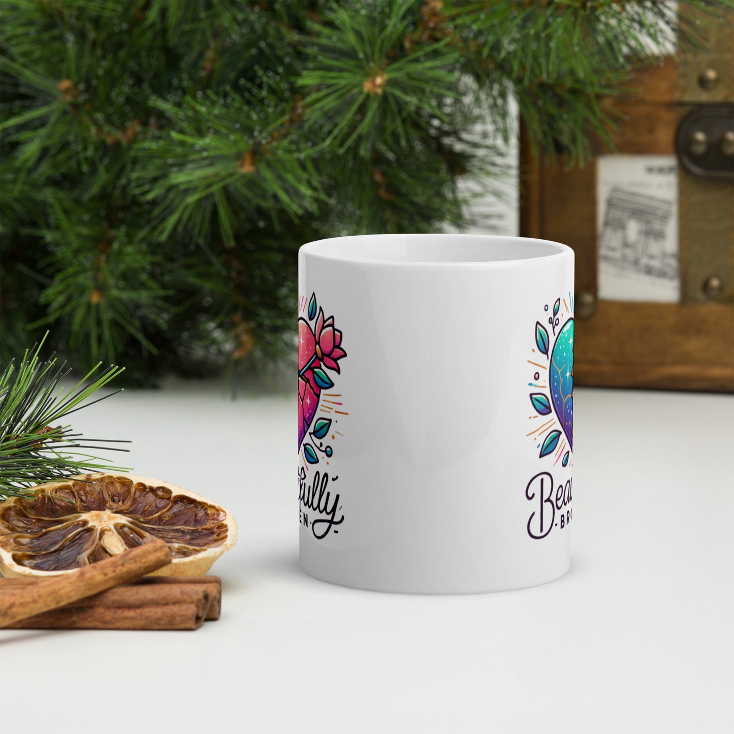 White glossy mug